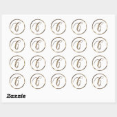 Sticker Rond Monogramme C Faux Bronze (Feuille)