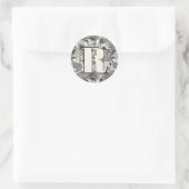 Sticker Rond Monogramme cachemire noir et blanc (Sac)