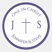 Sticker Rond Monogramme catholique intemporel (Devant)