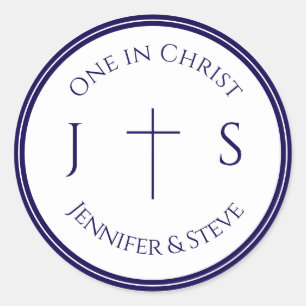 Sticker Rond Monogramme catholique intemporel