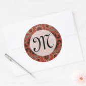 Sticker Rond Monogramme | Cinnabar Suzani I (Enveloppe)