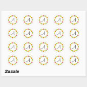 Sticker Rond Monogramme citrus multi-cercles autour (Feuille)