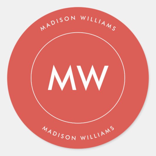 Sticker rond Monogramme Classic (Devant)