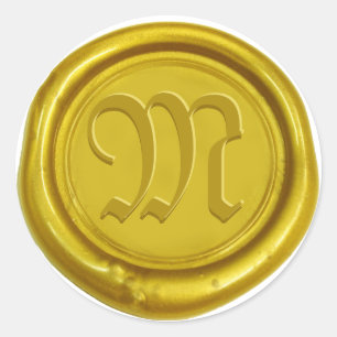 Sticker Rond Monogramme Classic Or Custom Wax Seal