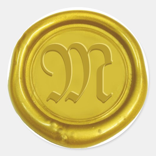 Sticker Rond Monogramme Classic Or Custom Wax Seal (Devant)