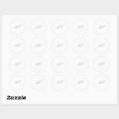 Sticker Rond Monogramme classique classique Sage vert Mariage b (Feuille)