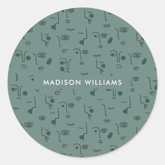 Sticker Rond Monogramme classique collant rond (Devant)