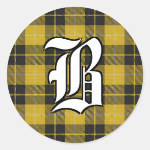 Sticker Rond Monogramme classique de clan Barclay Tartan