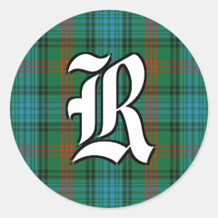 Sticker Rond Monogramme classique de Clan Ross Tartan
