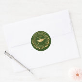 Sticker Rond Monogramme classique d'or vert pour diplômés perso (Enveloppe)