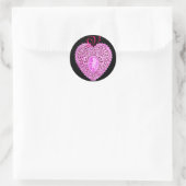 Sticker Rond MONOGRAMME COEUR DE LAMPE CUPIDE, rose (Sac)
