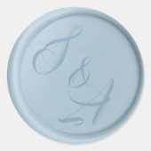 Sticker Rond Monogramme collier bleu cire poussiéreux (Devant)