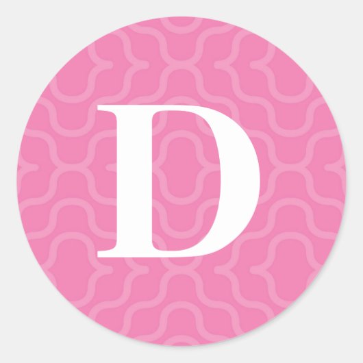 Sticker Rond Monogramme contemporain - Lettre D (Devant)