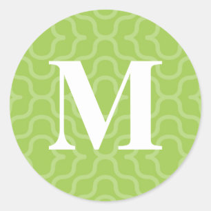 Sticker Rond Monogramme contemporain - Lettre M