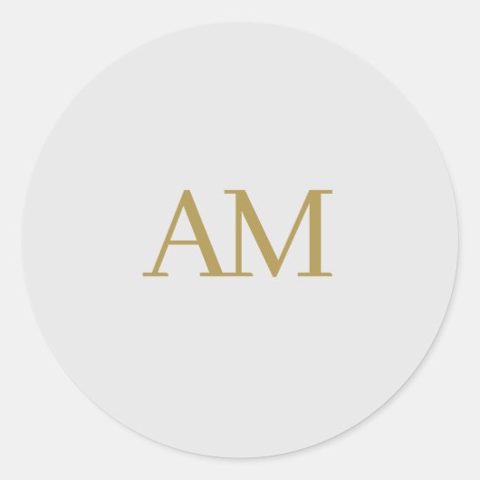 Sticker Rond Monogramme couleur or Initiales Calligraphie Pro (Devant)