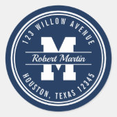 Sticker Rond Monogramme Couleur personnalisée Varèse Style Adre (Devant)