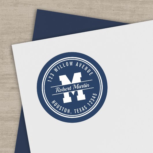 Sticker Rond Monogramme Couleur personnalisée Varèse Style Adre