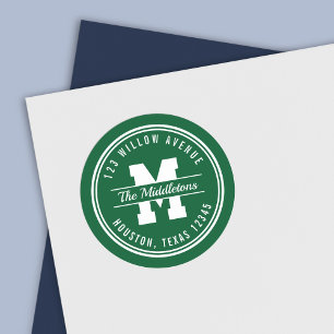 Sticker Rond Monogramme Couleur personnalisée Varèse Style Adre