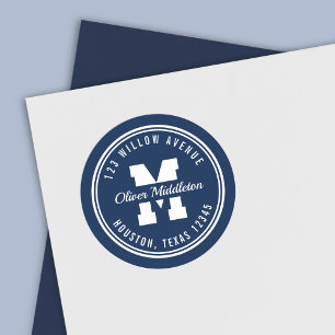 Sticker Rond Monogramme Couleur personnalisée Varèse Style Adre