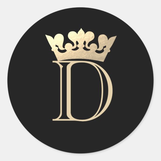 Sticker Rond Monogramme Couronne (Devant)