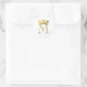 Sticker Rond Monogramme Couronne d'Or (Sac)