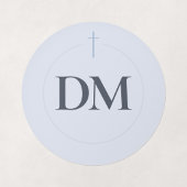 Sticker Rond Monogramme Croix Bleu Grâce