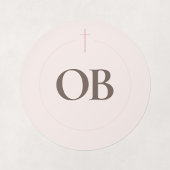 Sticker Rond Monogramme Croix Grace Blush