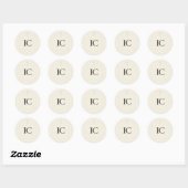 Sticker Rond Monogramme Croix Grace Sage (Feuille)