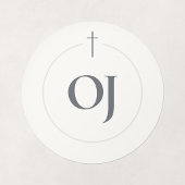 Sticker Rond Monogramme Croix Grace Stone