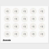 Sticker Rond Monogramme Croix Grace Stone (Feuille)