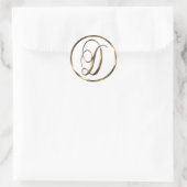 Sticker Rond Monogramme D Faux Bronze (Sac)