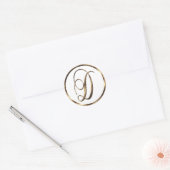Sticker Rond Monogramme D Faux Bronze (Enveloppe)