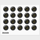Sticker Rond Monogramme D or (Feuille)