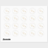 Sticker Rond Monogramme d'Ampersand A-Z Calligraphie de Faux Go (Feuille)