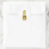 Sticker Rond monogramme d'ananas (Sac)