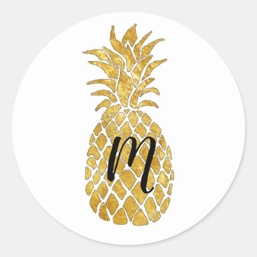 Sticker Rond monogramme d'ananas (Devant)