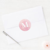 Sticker Rond Monogramme d'aquarelle simple (Enveloppe)