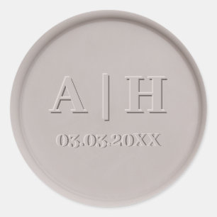 Sticker Rond Monogramme Date Argile Stick de cire Sceau