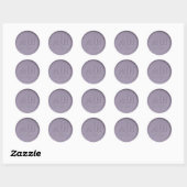 Sticker Rond Monogramme Date Lavender Stick cire Sceau (Feuille)