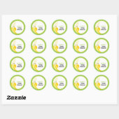 Sticker Rond Monogramme de Baby shower de banane joyeux (Feuille)
