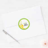 Sticker Rond Monogramme de Baby shower de banane joyeux (Enveloppe)