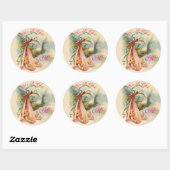 STICKER ROND MONOGRAMME DE BABY SHOWER DE STORE, (Feuille)