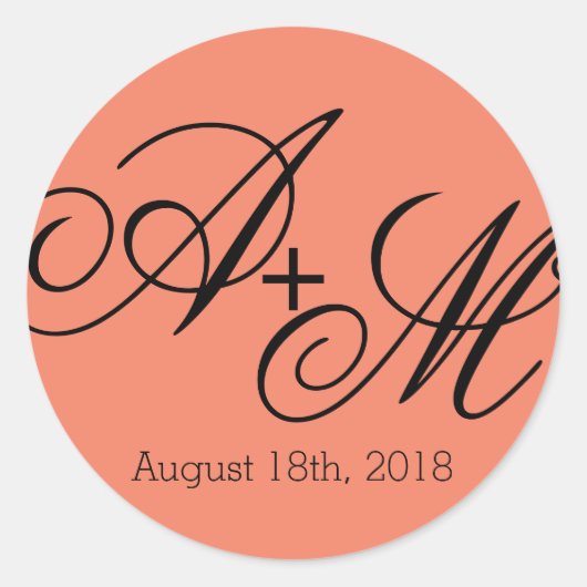 Sticker Rond Monogramme de bord moderne (Devant)