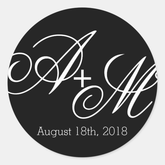 Sticker Rond Monogramme de bord moderne (Devant)