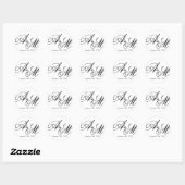 Sticker Rond Monogramme de bord moderne (Feuille)