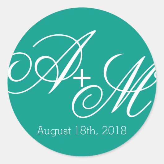 Sticker Rond Monogramme de bord moderne (Devant)