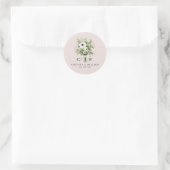 Sticker Rond Monogramme de bouquet mariage (Sac)