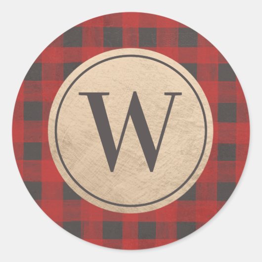 Sticker Rond Monogramme de Buffalo Rouge (Devant)