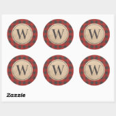Sticker Rond Monogramme de Buffalo Rouge (Feuille)