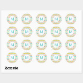 Sticker Rond monogramme de chevrons tribus ou sceau enveloppe (Feuille)
